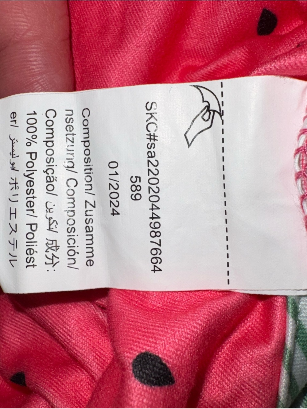 Pink Watermelon Print Baby Dress with Green Trim - Picture 8 of 8